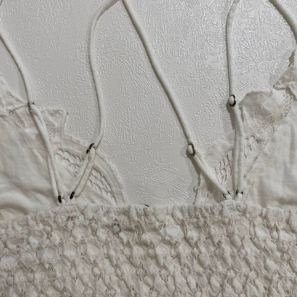 Free People FP One Lace Bralette White Crochet Strappy Boho Top Size L (Flawed) - Picture 12 of 12